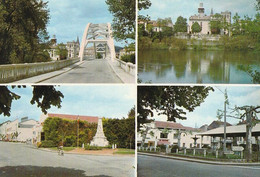 CASTELMORON -   Le Pont Routier, Un Joli Coin Sur Le Lot, Le Monument Aux Morts, La Halle. -      CPM - Castelmoron