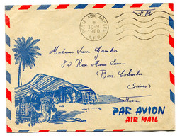 RC 19277 GUERRE D' ALGERIE 1960 LETTRE EN F.M. OBLITÉRATION MÉCANIQUE POSTE AUX ARMÉES A.F.N. SUR ENVELOPPE ILLUSTRÉE - Guerra D'Algeria