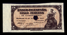 España Prueba 5 Pesetas Portabella 1937 Pick 106 SC- AUNC - 5 Peseten