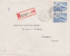 B01-213 Enveloppe Recommandé Cob 487 X2 De 1939 Bruxelles 1 Brussel €2 - Autres & Non Classés