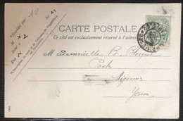 Carte Postale De Jour De L'an à 5c Blanc 1903 N° 111 Obl Dateur Imprimés PP Paris 62 Superbe ! - 1900-29 Blanc