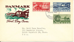 Denmark FDC Complete Set Of 3 Agriculture Motives 28-4-1960 With Cachet - Agriculture