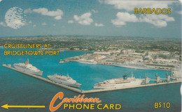 Barbados, BAR-12A, Cruiseliners At Bridgetown Port, 12CBDA,  2 Scans. - Barbados