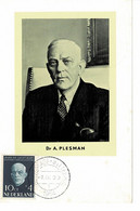 CARTE MAXIMUM PAYS BAS 1954 Dr. A. PLESMAN - Cartoline Maximum