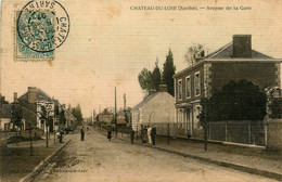 Château Du Loir * Avenue De La Gare * Cpa Toilée Colorisée - Chateau Du Loir