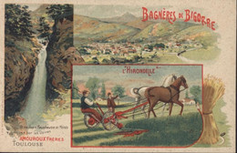 CPA Publicitaire Agriculture Amouroux Frères Toulouse Bagnères De Bigorre L'Hirondelle Machines Agricoles Faucheuse - Advertising