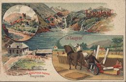 CPA Publicitaire Agriculture Amouroux Frères Toulouse Luchon La Gauloise Moissonneuse - Advertising