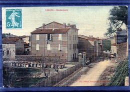 Carces - Gendarmerie.( Auguste Pelépol - Photographe Carcés ).carte Couleur-aspect Toilé. - Carces