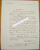 L.A.S 1910 René BENJAMIN Ecrivain Prix Goncourt Ami De Maurras & Daudet - Madame Bonheur - Belle Lettre Autographe - Schriftsteller