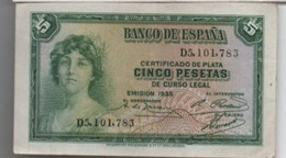 5 PESETAS ( 1935 ) - 5 Pesetas