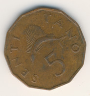 TANZANIA 1971: 5 Senti, RARE, KM 1 - Tanzania