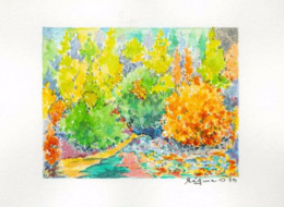 Gouache - Signé Par,  Régine 79 - Réf, 0015-( Destokage, Cause Retraite ) - Radierungen