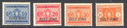 1941-M ISOLE JONIE SEGNATASSE N.1/4 NUOVI */** LINGUELLATI E GOMMA INTEGRA - MNH/MH SET COMPLETE - Islas Jónicas