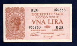 Banconota Italia - 1 Lira Italia Laureata 1944 BB/SPL - Italië – 1 Lira