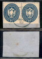 ANTICHI STATI ITALIANI - LOMBARDO VENETO - LEVANTE AUSTRIACO - Schiffsamt N.1 Corfù (azzurro - P.ti 12) - Due 10 Soldi ( - Otros & Sin Clasificación