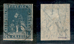 ANTICHI STATI ITALIANI - TOSCANA - 1857 - 6 Crazie (15b) Usato (450) - Andere & Zonder Classificatie