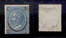 REGNO - VITTORIO EMANUELE I - 1865 - 20 Cent Su 15 (24 - Secondo Tipo) - Gomma Integra - Diena + Cert. Raybaudi (13.000) - Other & Unclassified