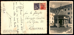 LUOGOTENENZA - UMBERTO II - Monumenti Distrutti - 1 Lira + 20 Cent (509 + 504 - RSI) - Cartolina Da Bressanone A Piacenz - Sonstige & Ohne Zuordnung