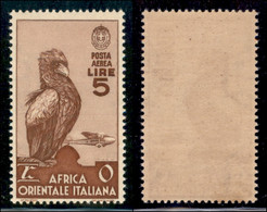 COLONIE - AFRICA ORIENTALE ITALIANA - Posta Aerea - 1938 - 5 Lire (9) - Gomma Integra (325) - Otros & Sin Clasificación