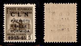 C.L.N. - VALLE BORMIDA - 1945 - Soprastampa Modificata - 5 Cent (1A) - Gomma Integra - Cert. AG (4.500) - Sonstige & Ohne Zuordnung