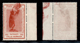 C.L.N. - VALLE BORMIDA - 1945 - 20 Cent Perseo (10 - Varietà) Bordo Foglio - Leggera Parziale Doppia Stampa (con Macchie - Sonstige & Ohne Zuordnung