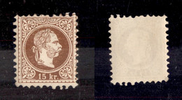 EUROPA - AUSTRIA - 1867 - 15 Kreuzer (39) - Gomma Originale - Autres & Non Classés