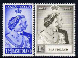 Basutoland 1948 KG6 Royal Silver Wedding Perf Set Of 2 Mounted Mint, SG 36-37 - 1933-1964 Colonie Britannique