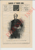 Gravure 1884 Portrait Contre-Amiral Courbet Tonkin 241/7 - Non Classificati