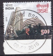INDIA, 2016, FIRST DAY CANCELLED, BSE, Bombay Stock Exchange, 1v, - Used Stamps