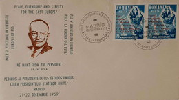 Timbres D' éxil Pour La Liberté De La Roumanie - Paire Non-dentelé Surchargées Oblitéré Du 21.12.1959 à Madrid - Local Post Stamps
