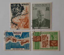 N° 855 à 858       Anniversaire De L' UNESCO  -  1971 - Used Stamps