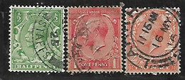 GB  1913 KGV DEFINITIVES TRIO - Unclassified