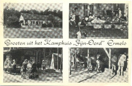 Ermelo, Groeten Uit Het Kamphuis 'Fijn-oord' (Feyenoord)    (Een Raster Op De Kaart Is Veroorzaakt Door Het Scannen) - Ermelo