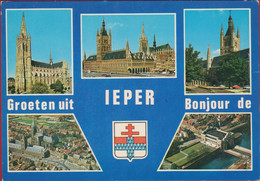 Groeten Uit Ieper Bonjour De Lakenhalle Menenpoort Groot Formaat (In Zeer Goede Staat) - Ieper