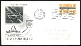 Canada Sc# 400 (Rose Craft) FDC (a) 1962 8.31 Trans-Canada Highway - 1961-1970