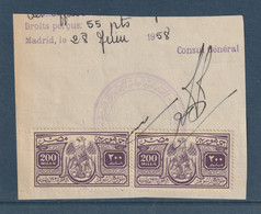 Egypt - 1956 - Rare Revenue - Consular - The Republican Eagle Issue - 200 M - Usados