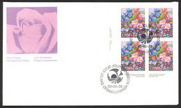 Canada Sc# 855 FDC Inscription Block 1980 05.29 Flower Garden - 1971-1980