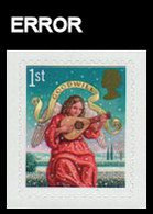 GREAT BRITAIN 2007 Christmas 1st Music Lute Angel Painting ERROR:Intact Matrix GB - Variétés, Erreurs & Curiosités