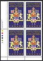 Canada Sc# 1133 MNH PB LL 1987 36c Law Day, Coat Of Arms - Ongebruikt