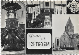 Ichtegem   *  Groeten Uit Ichtegem - St. Michielskerk, Voorzijde, Binnenzicht En Preekstoel  (CPM) - Ichtegem