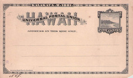 HAWAII - POSTCARD 2 CENTS (1893) Sc #UX6 /AS218* - Hawaï