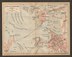 CARTE PLAN 1924 - BRETAGNE - St MALO St SERVAN - BAINS - HOTEL VICTORIA - PETIT Et GRAND BEY - SOLIDOR - Topographical Maps