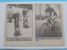 Ward VISSERS / Sylveer MAES - Firmin LAMBOT Won De Tour In 1919 & 1922 ( Zie Foto Voor Detail ) KRANTENARTIKEL ! - Cyclisme