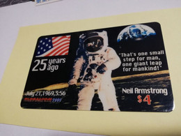 UNITED STATES AMERICA   NEIL ARMSTRONG /25 YEARS AGO MAN ON THE MOON $ 4,-   PREPAID MINT     ** 3847** - Amerivox