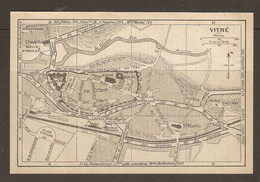 CARTE PLAN 1923 - VITRÉ - CHATEAU - CLOCHER - SYNDICAT D'INITIATIVE - Topographical Maps