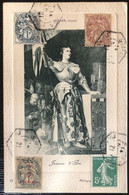 Carte Postale Jeanne D'arc Mixte Blanc/semeuse N° 107,108, 137 & 157 Obl Dateur Hexagonal D'orleans Interessant !! - 1900-29 Blanc
