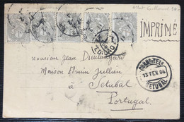Carte Postale Humoristique 1904 Blanc N° 107 X5 Obl De Paris Pour Setubal Au Portugal TTB - 1900-29 Blanc