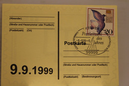 Delcampe - Deutschland:Schnapszahl Postleitzahl 99999 Körner 9.9.99-9 - Code Postal