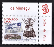 MONACO 2020 - Y.T. N° 3259 /  150E ANNIVERSAIRE DE LA POSTE PAR BALLONS MONTÉS  - NEUF ** - Unused Stamps