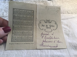 Calendrier An De Grâce 1913 Institution Jeanne D’Arc Remiremont Petit Calendrier De L’âme Chrétienne - Petit Format : 1901-20